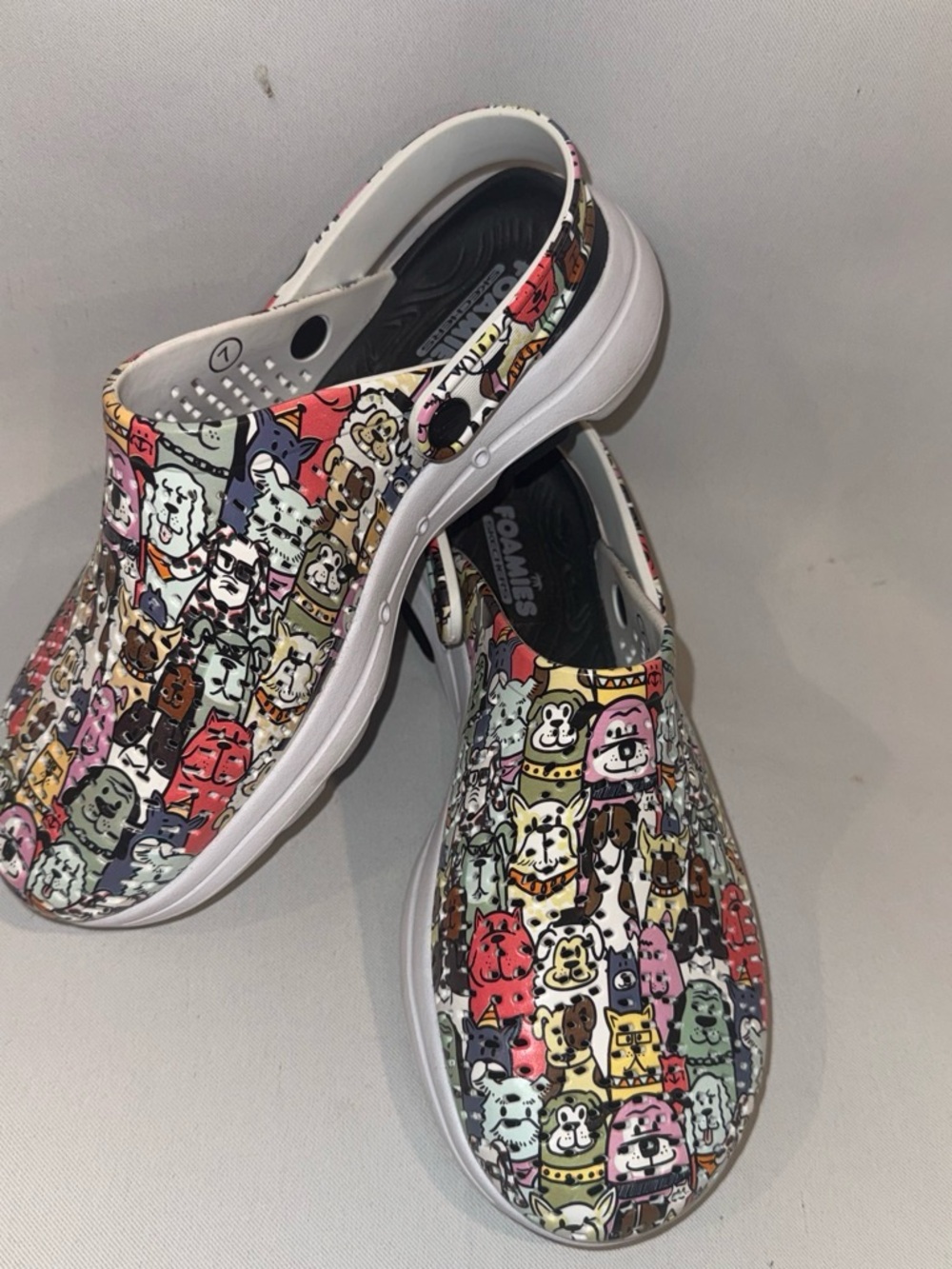 Skechers Foamies Multi Dog Print Clog Shoes Women’s Size 7
